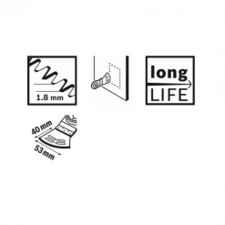 Lame Pour Outils Multifonction Lame Dual-Tec Starlock Bosch AYZ 53 BPB Largeur 53 Mm Profondeur 40 Mm 7 Lame Pour Outils Multifonction Lame Dual-Tec Starlock Bosch AYZ 53 BPB Largeur 53 Mm Profondeur 40 Mm -Outil de coupe Soldes Magasin 202