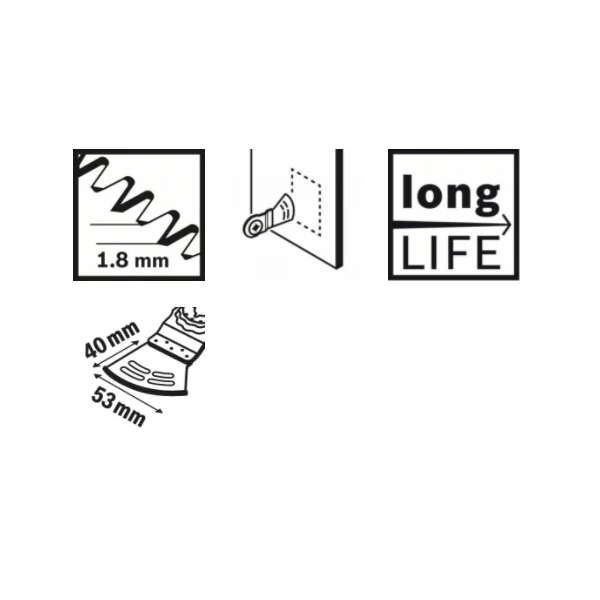 Lame Pour Outils Multifonction Lame Dual-Tec Starlock Bosch AYZ 53 BPB Largeur 53 Mm Profondeur 40 Mm 3 Lame Pour Outils Multifonction Lame Dual-Tec Starlock Bosch AYZ 53 BPB Largeur 53 Mm Profondeur 40 Mm – Image 3