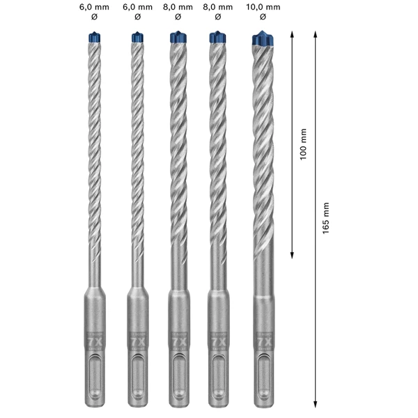 Bosch Assortiment Foret Béton Coffret De 5 Forets Béton Armé Expert SDS Plus-7X - 6 à 10 Mm 5 Bosch Assortiment Foret Béton Coffret De 5 Forets Béton Armé Expert SDS Plus-7X - 6 à 10 Mm – Image 5