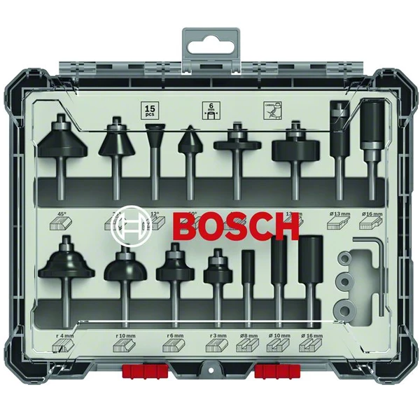 Coffret De Fraise Et Mèche Pour Défonceuse Fraise Mixte Bosch Queue De 6 Mm En Coffret De Démarrage De 15 Outils 1 Coffret De Fraise Et Mèche Pour Défonceuse Fraise Mixte Bosch Queue De 6 Mm En Coffret De Démarrage De 15 Outils