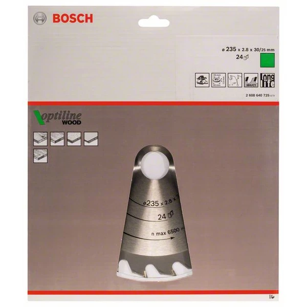 Lame De Scie Circulaire Bois ø 235 Mm Lame Scie Circulaire Bosch Optiline Wood Bois 235x30 Mm 24 Dents 2 Lame De Scie Circulaire Bois ø 235 Mm Lame Scie Circulaire Bosch Optiline Wood Bois 235x30 Mm 24 Dents – Image 2