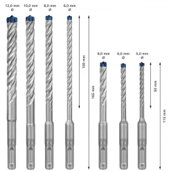 Foret Béton Et Burin Sds+ Coffret De 7 Forets Béton Armé Expert SDS Plus-7X - Bosch - 5 à 12 Mm -Outil de coupe Soldes Magasin coffret3