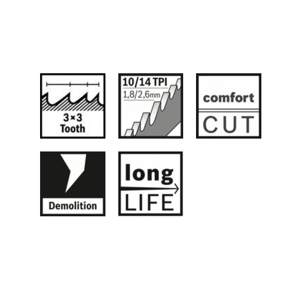 Lame De Scie Sabre Pour Le Métal Lame De Scie Sabre Métal Bosch S 1225 HBF Endurance 300x22x1,35 Mm 3 Lame De Scie Sabre Pour Le Métal Lame De Scie Sabre Métal Bosch S 1225 HBF Endurance 300x22x1,35 Mm – Image 3