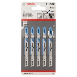 Lame De Scie Sauteuse Pour Le Métal Bosch Lame De Scie Sauteuse Pour Métal T 118 BF Jeu De 5 Lames : 2608634503 -Outil de coupe Soldes Magasin imageproduct351487 2