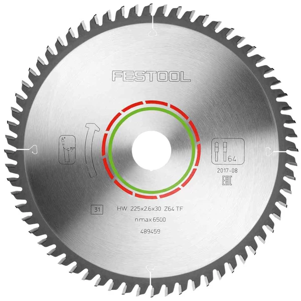Lame De Scie Circulaire Bois ø 220 Mm Lame De Scie Circulaire Festool Laminate/HPL HW 225x2,6x30 Mm 64 Dents 1 Lame De Scie Circulaire Bois ø 220 Mm Lame De Scie Circulaire Festool Laminate/HPL HW 225x2,6x30 Mm 64 Dents
