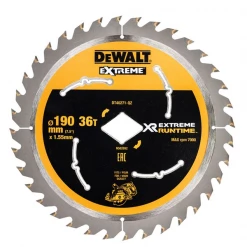 Lame De Scie Circulaire Bois ø 190 Mm Lame De Scie Circulaire Portative Dewalt DT40271-QZ - Diamètre 190 Mm - Alésage Losange - 36 Dents