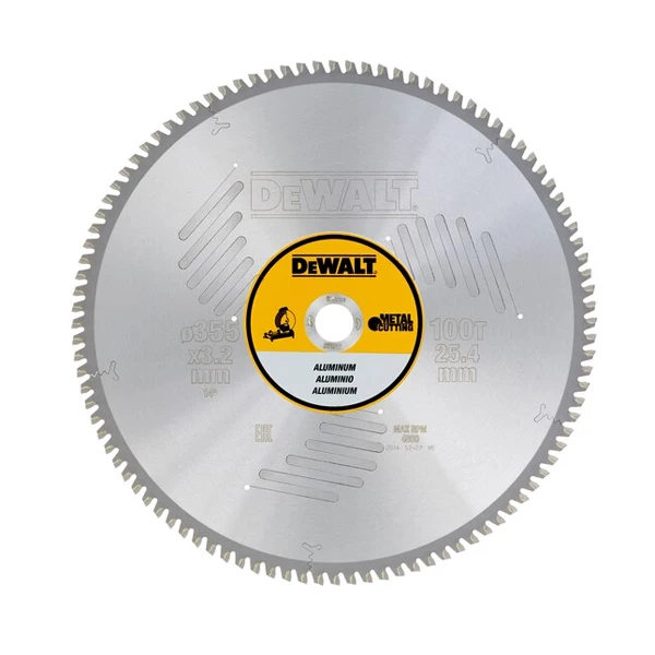 Lame De Scie Circulaire Métal ø 315 Mm Et Plus Lame De Scie Circulaire Stationnaire 355x25.4mm 100 Dents TCG/aluminium - Dewalt 4 Lame De Scie Circulaire Métal ø 315 Mm Et Plus Lame De Scie Circulaire Stationnaire 355x25.4mm 100 Dents TCG/aluminium - Dewalt – Image 4