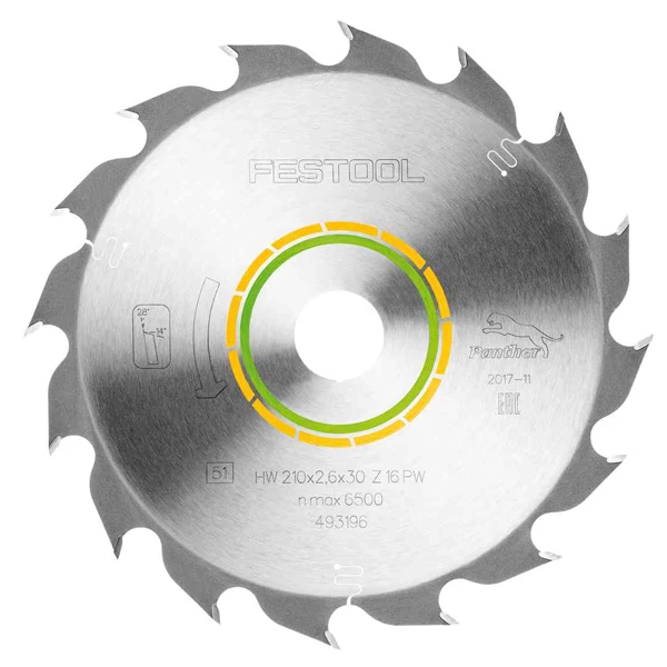Lame De Scie Circulaire Bois ø 210 Mm Lame Scie Circulaire Festool HW 210/2,6/30 PW16 Tout Bois 16 Dents 2 Lame De Scie Circulaire Bois ø 210 Mm Lame Scie Circulaire Festool HW 210/2,6/30 PW16 Tout Bois 16 Dents – Image 2