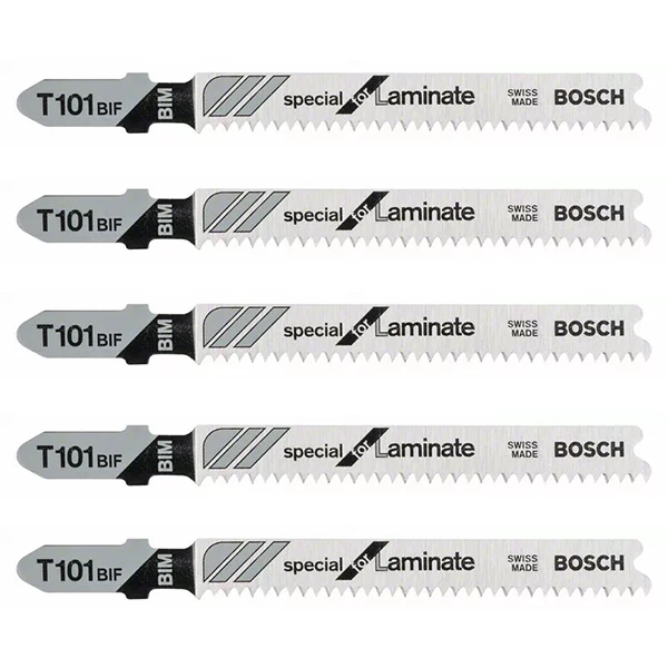 Lame De Scie Sauteuse Pour Le Bois Lame Scie Sauteuse Bosch T 101 BIF Special For Laminate Jeu De 5 Lames 2 Lame De Scie Sauteuse Pour Le Bois Lame Scie Sauteuse Bosch T 101 BIF Special For Laminate Jeu De 5 Lames – Image 2