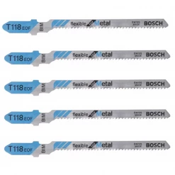 Lame De Scie Sauteuse Pour Le Métal Lame Scie Sauteuse Bosch T 118 EOF Flexible For Metal Jeu De 5 Lames