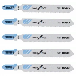 Lame De Scie Sauteuse Pour L'inox Ou L'aluminium Lame Scie Sauteuse Bosch T 118 GFS Basic For Inox Jeu De 5 Lames