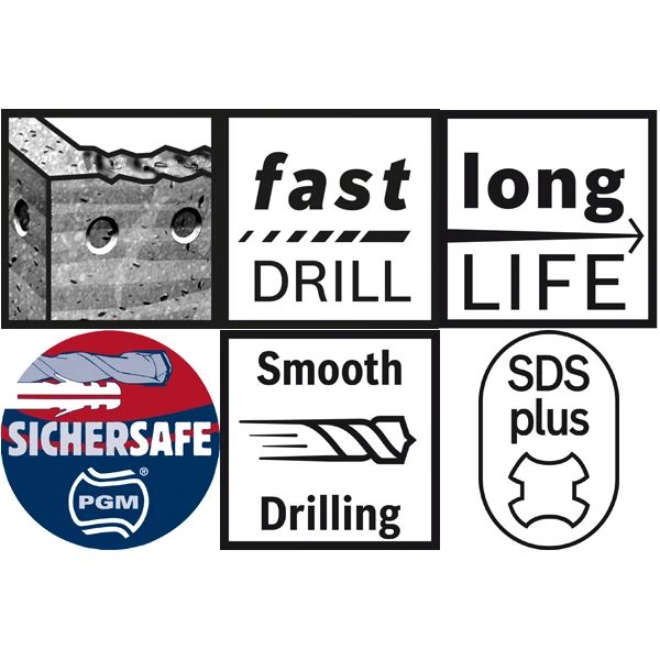 Foret Béton Et Burin Sds+ Foret Sds Plus Béton Bosch Pour Perforateur à Percussion 1618596263 4 Foret Béton Et Burin Sds+ Foret Sds Plus Béton Bosch Pour Perforateur à Percussion 1618596263 – Image 4